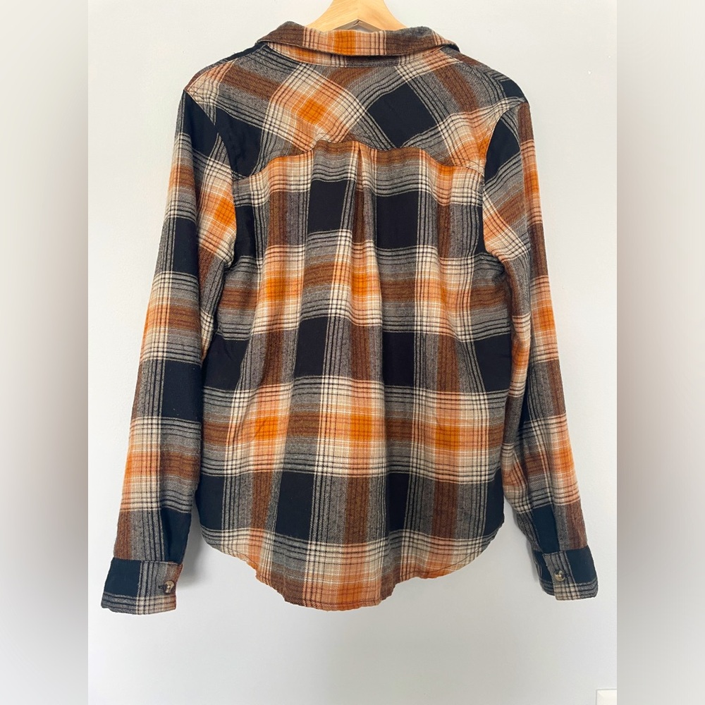 Maurices ~ Black and Orange Flannel ~ M - Picture 5 of 9